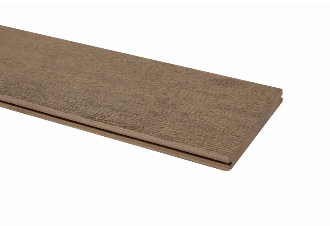 CarpGarant Vlonderplank Composiet Vintage Massief Noot Bruin 1.9 x 13.5 cm - Lengte 500 cm - Afbeelding 2